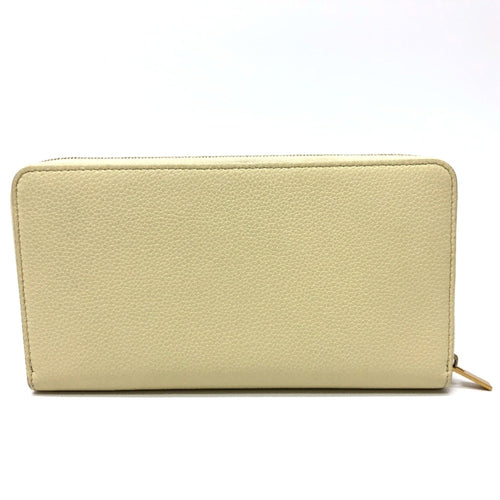 Celine Beige Leather Long Wallet (Bi-Fold)