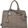 Prada Gray Nappa Leather Leather Handbag Shoulder Bag Tote Bag
