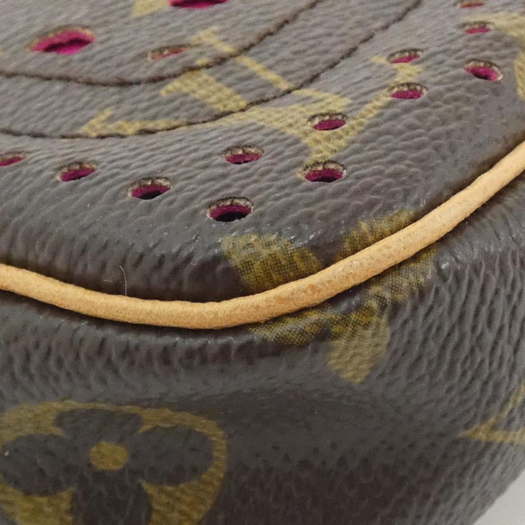 Louis Vuitton Monogram Perfo Fuchsia Marron Coated Canvas Handbag Pochette Pouch
