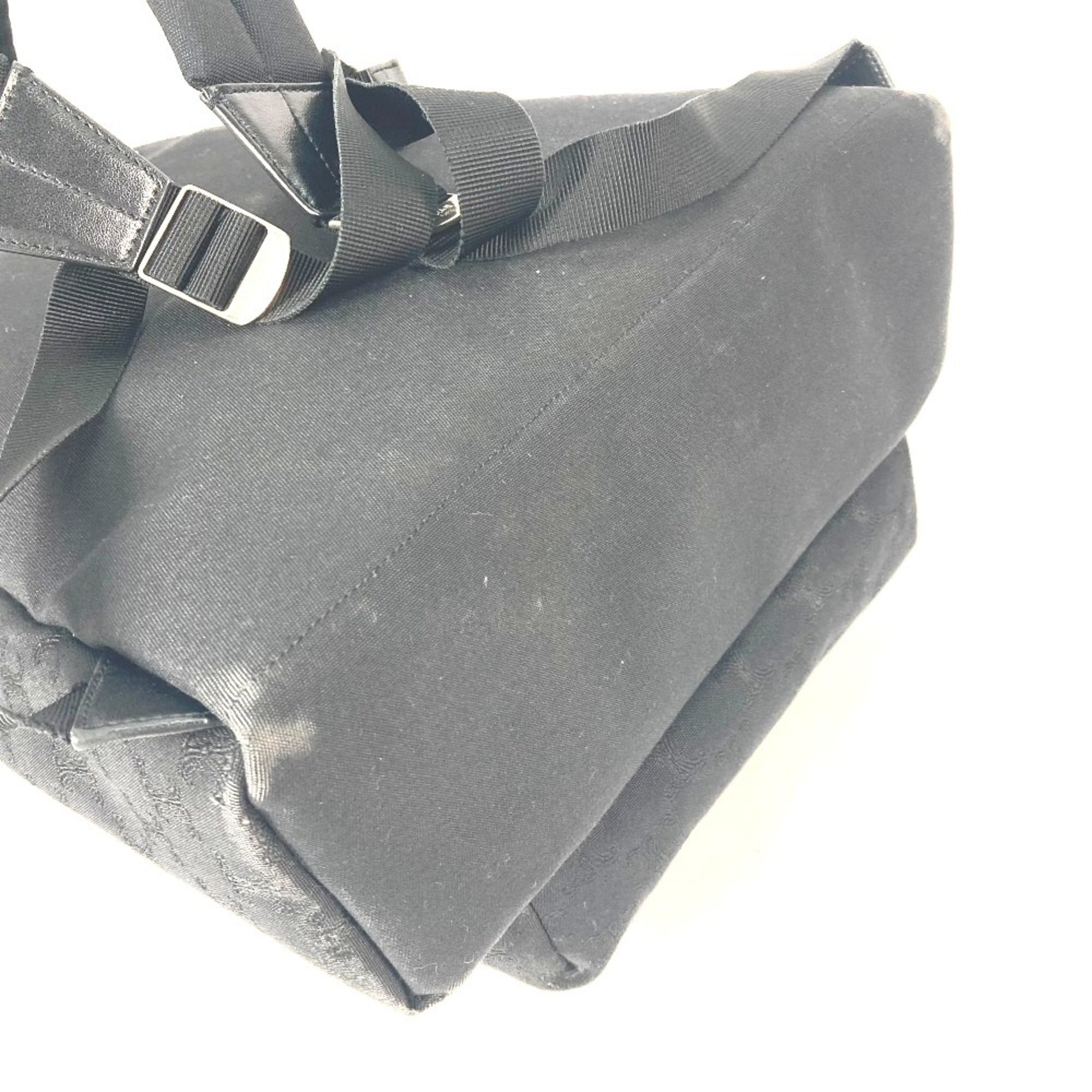 Celine Black Canvas Leather Backpack