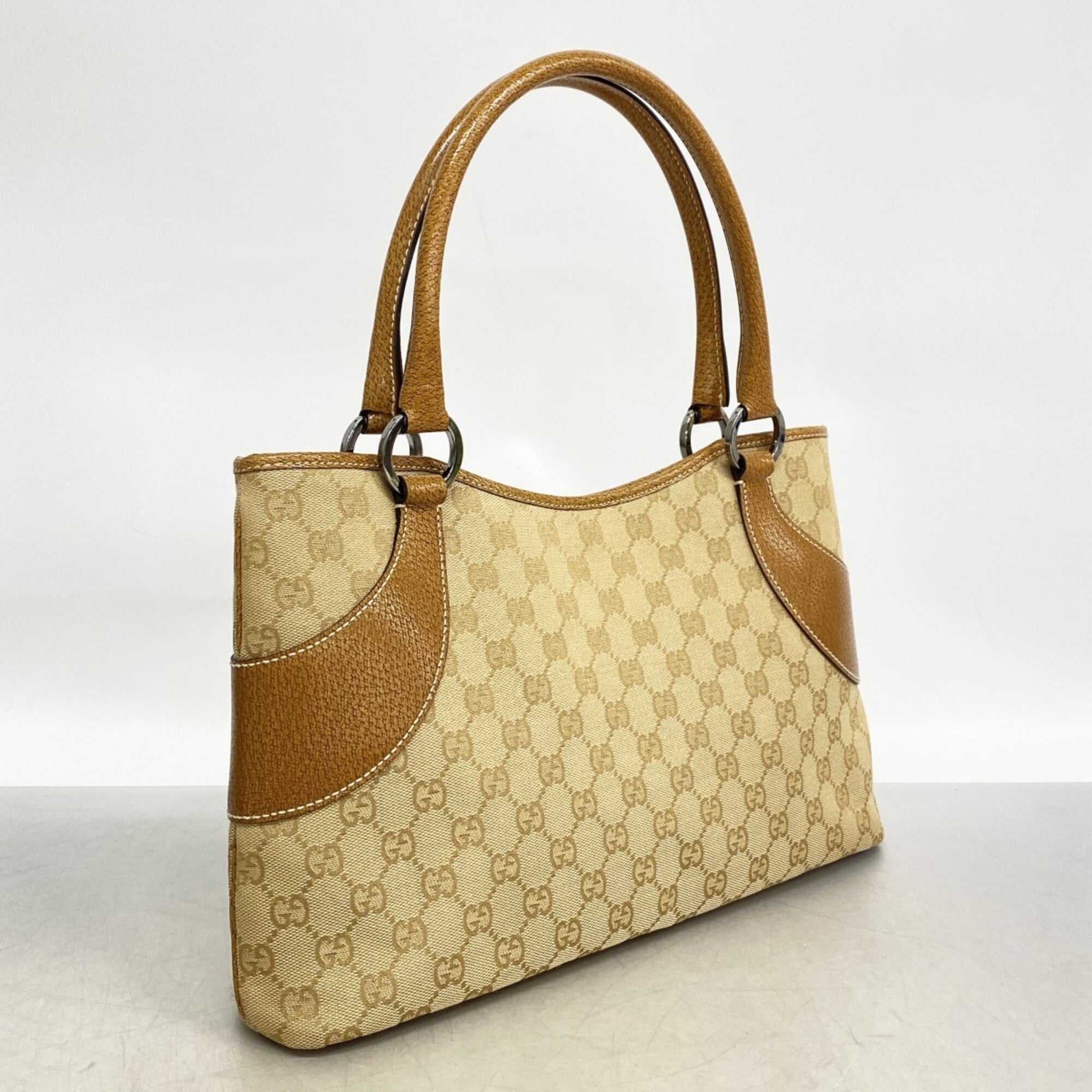 Gucci Brown Canvas Tote Bag (Pre-Owned)