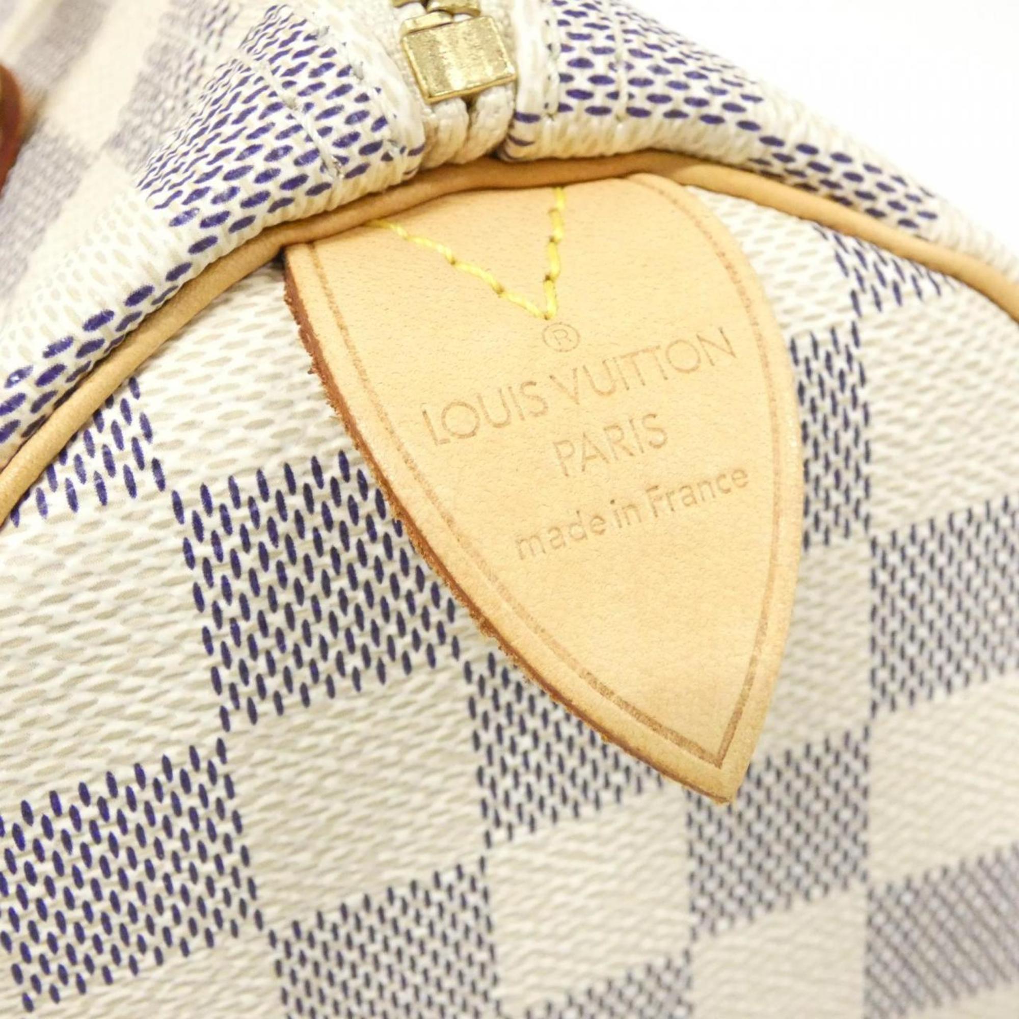 Louis Vuitton Azur White Coated Canvas Boston Bag