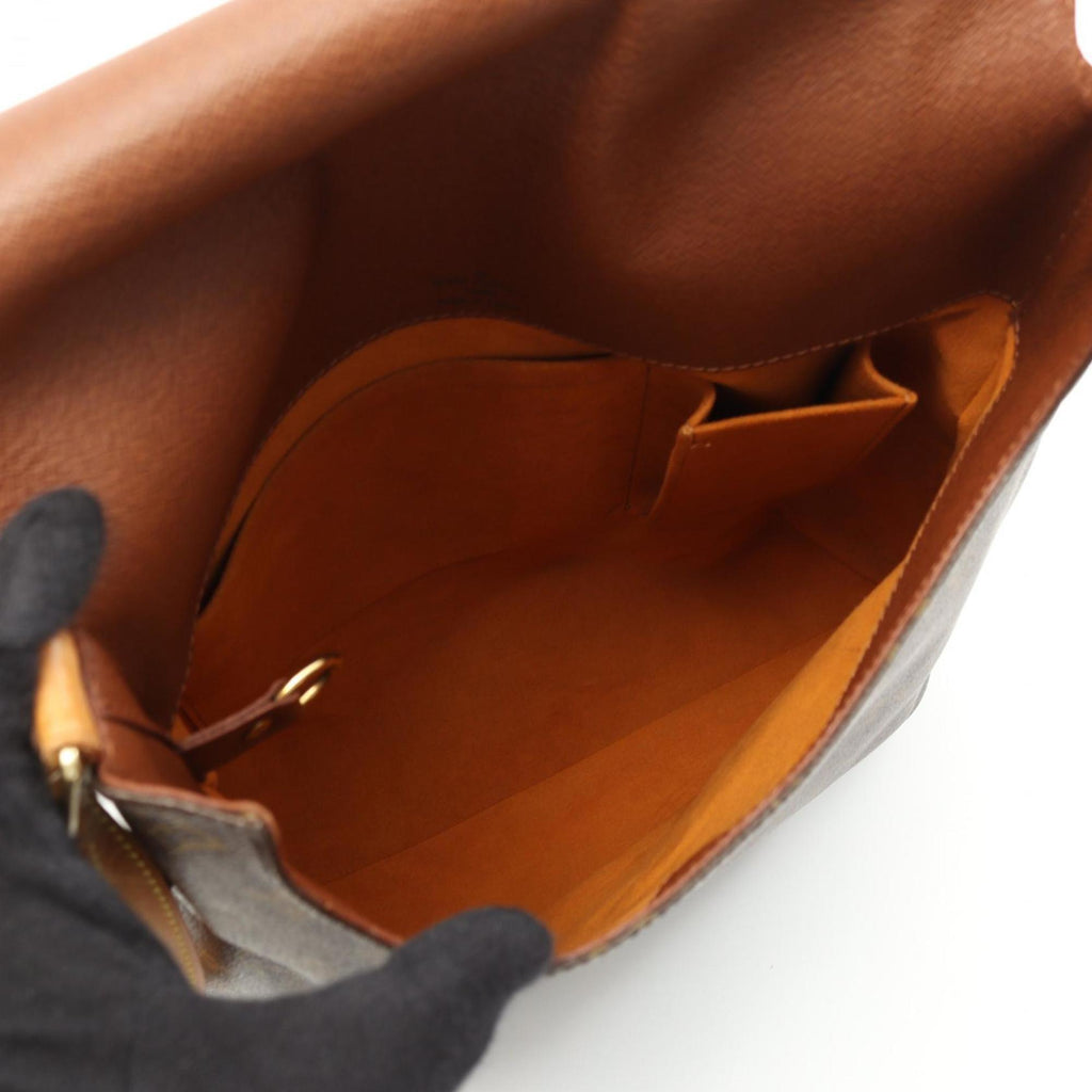 Louis Vuitton Brown Coated Canvas Leather Shoulder Bag