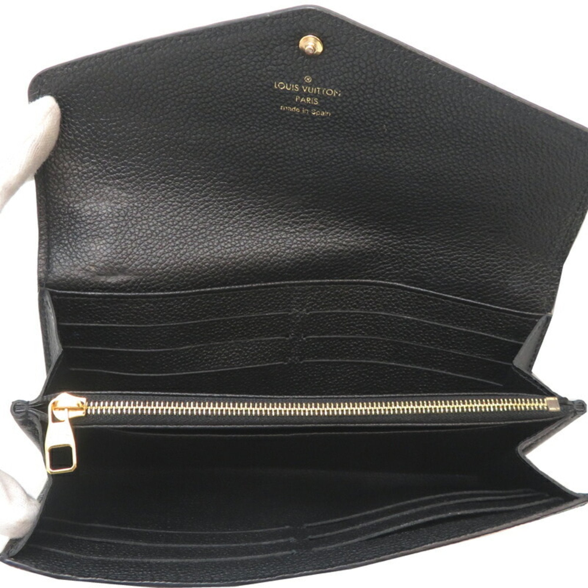 Louis Vuitton Beige Black Monogram Empreinte Long Wallet (Tri-Fold)