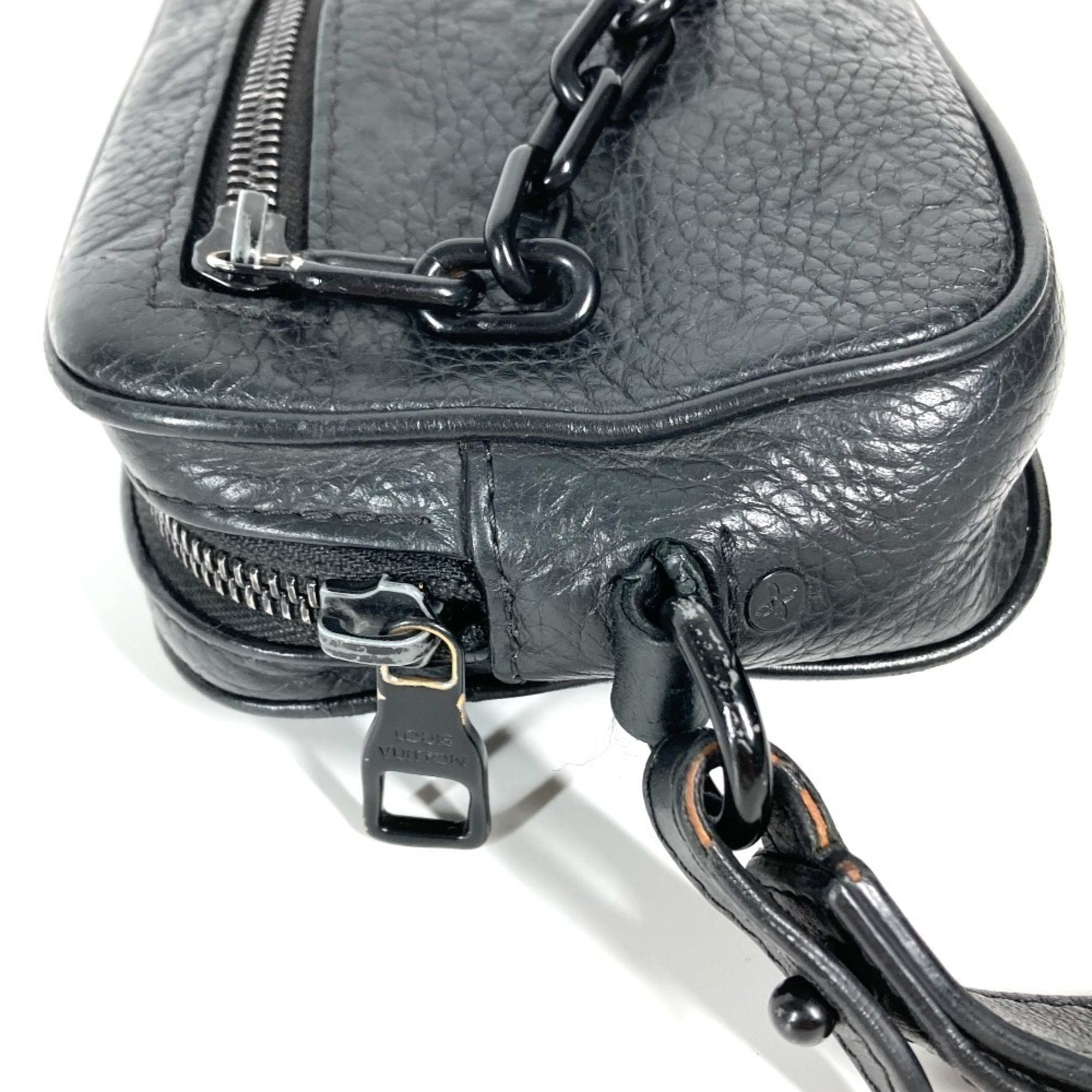Louis Vuitton Black Noir Leather Clutch Bag Pouch