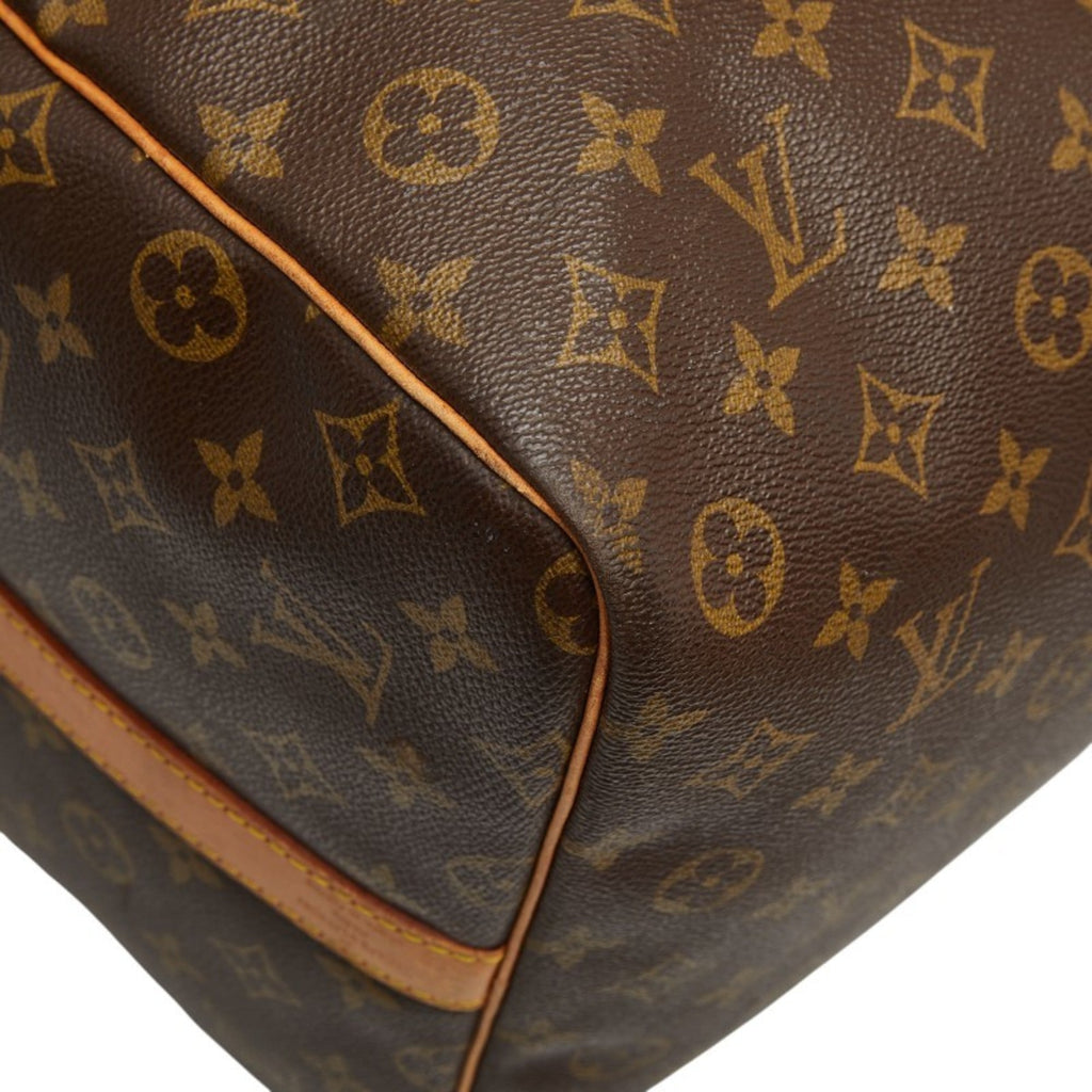 Louis Vuitton Brown Pvc Leather Boston Bag Shoulder Bag