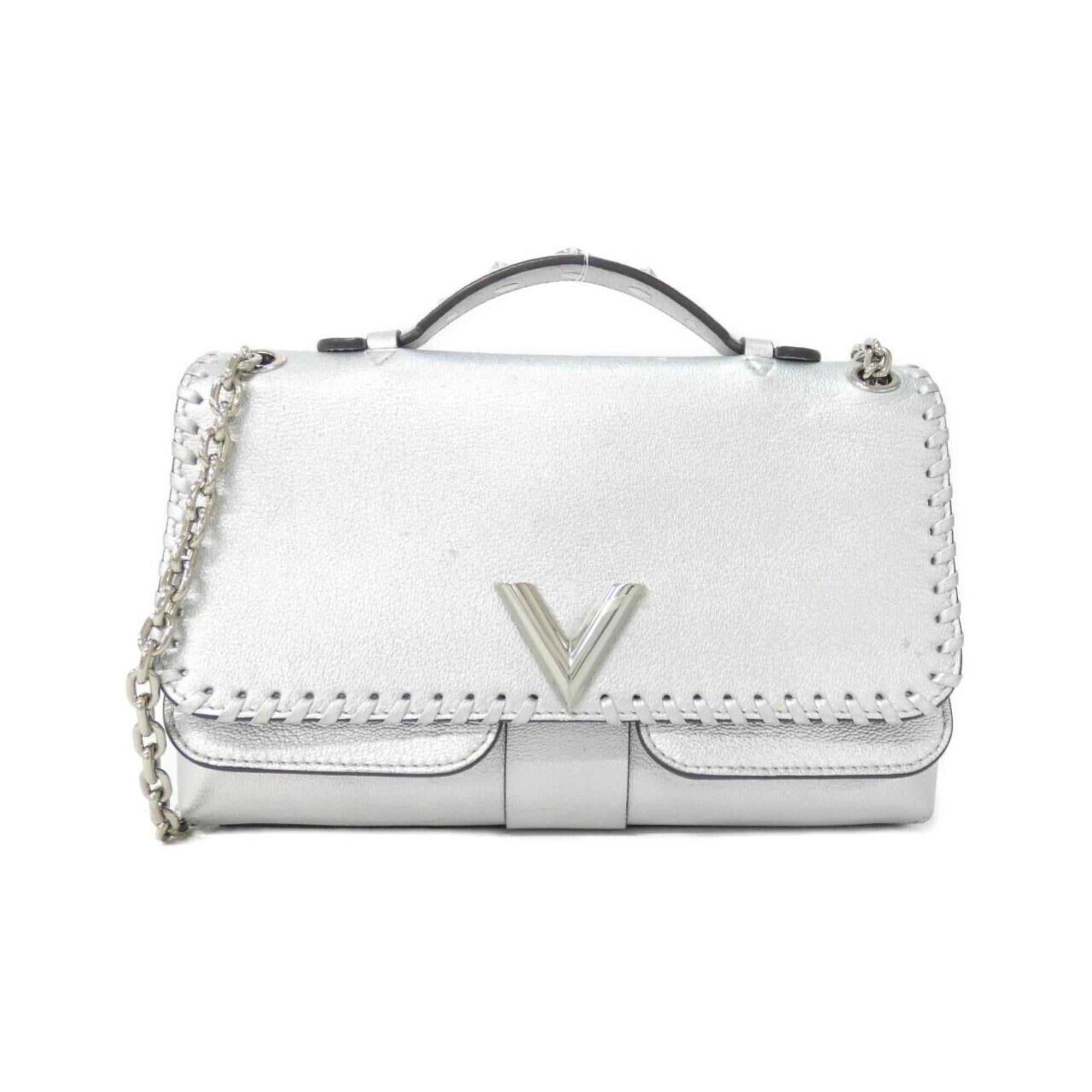 Louis Vuitton Silver Leather Handbag Shoulder Bag