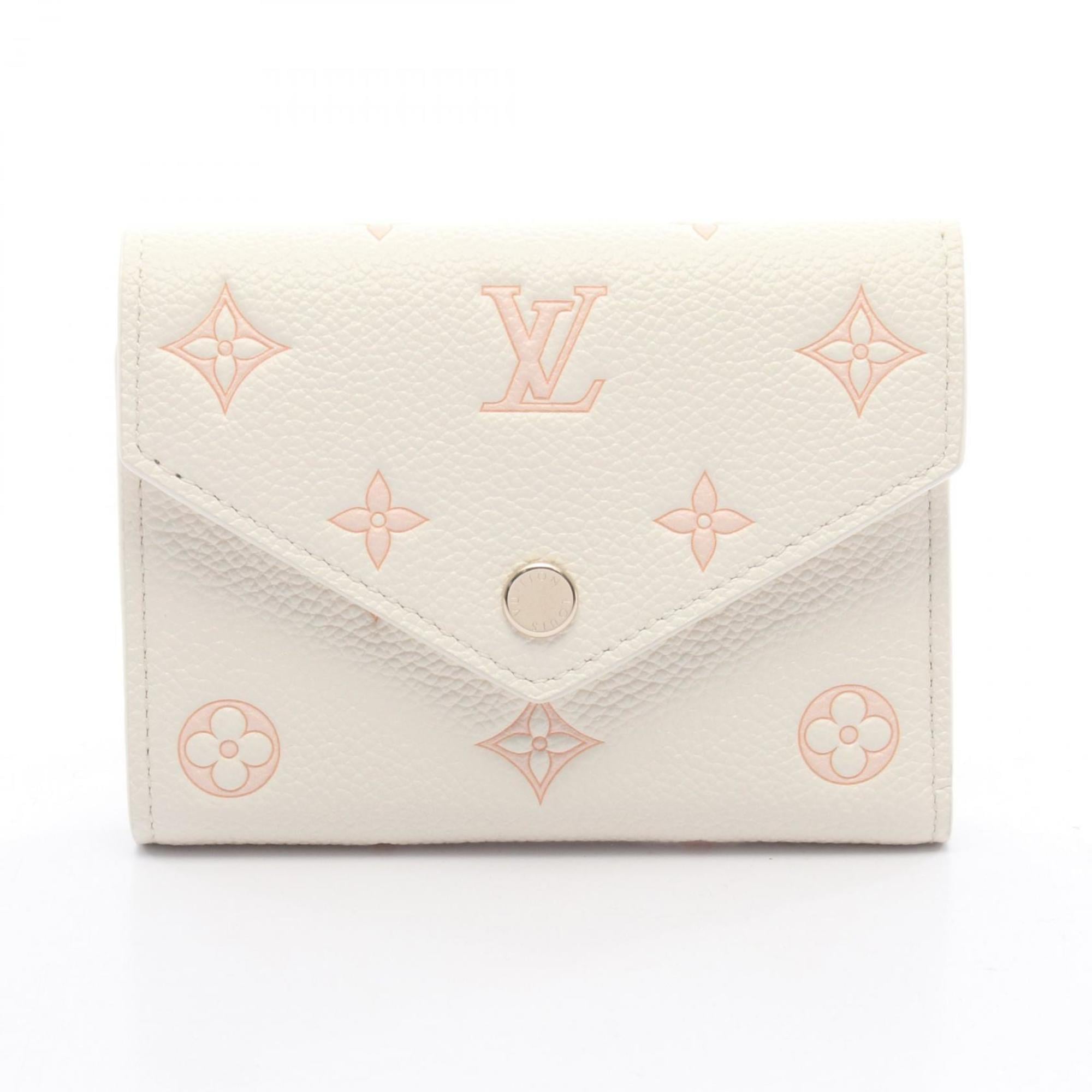 Louis Vuitton Peach Pink White Monogram Empreinte Wallet (Tri-Fold)