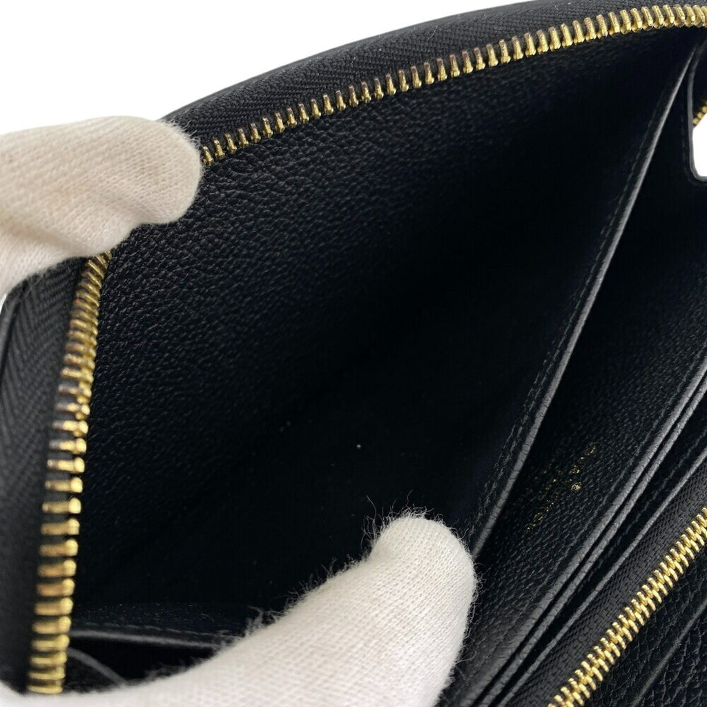 Louis Vuitton Beige Black Leather Long Wallet