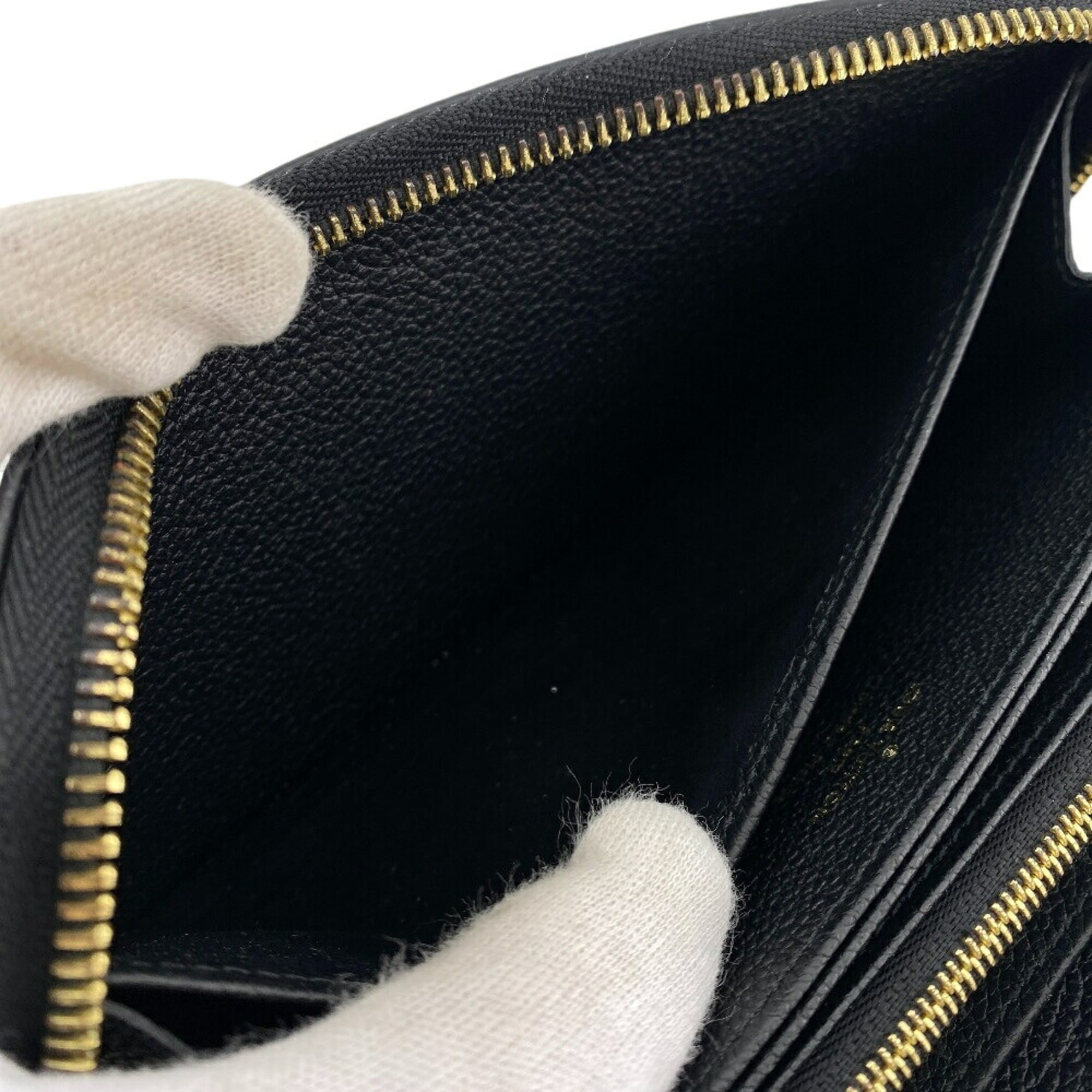 Louis Vuitton Beige Black Leather Long Wallet