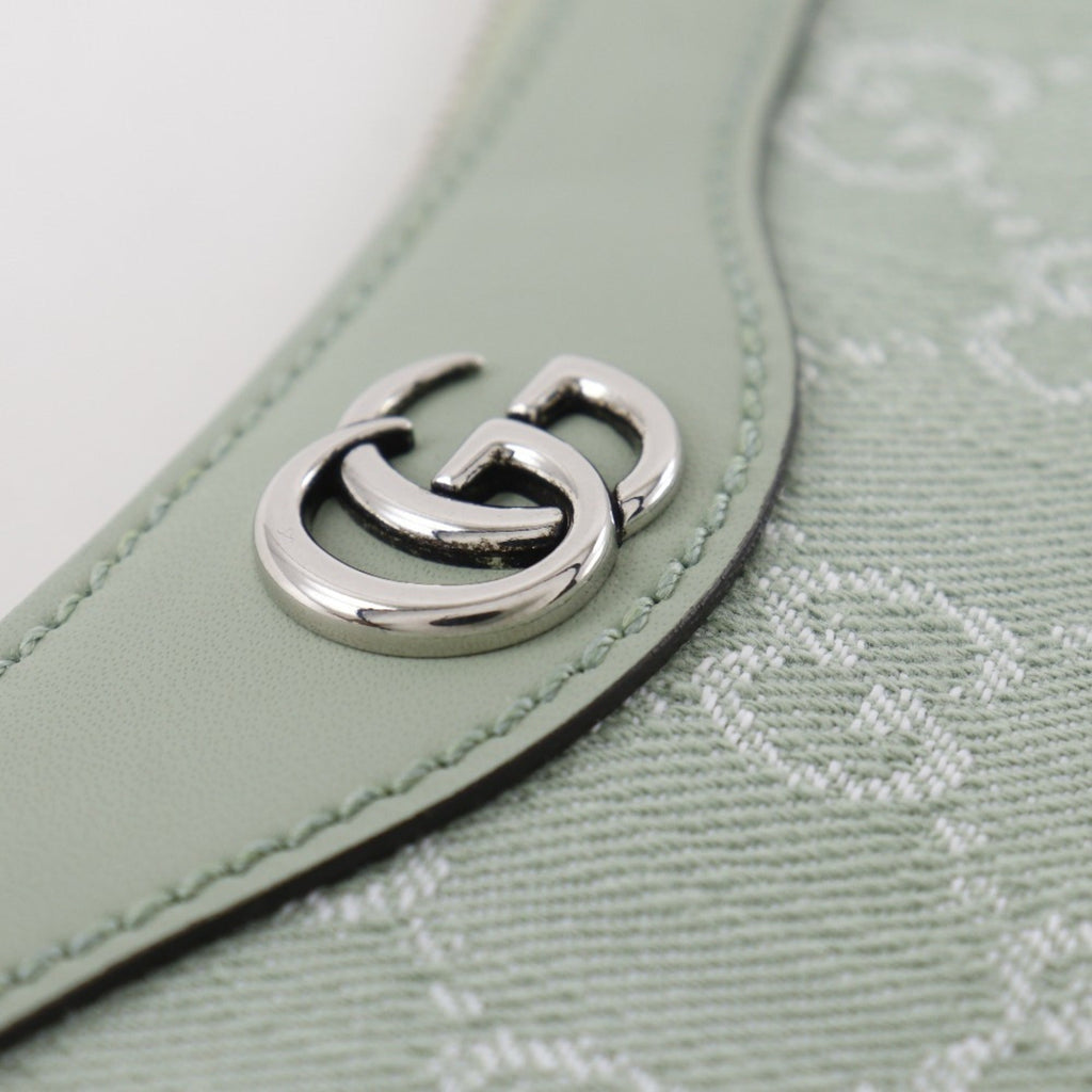Gucci Green Pale Green Gg Canvas Shoulder Bag (Pre-Owned)
