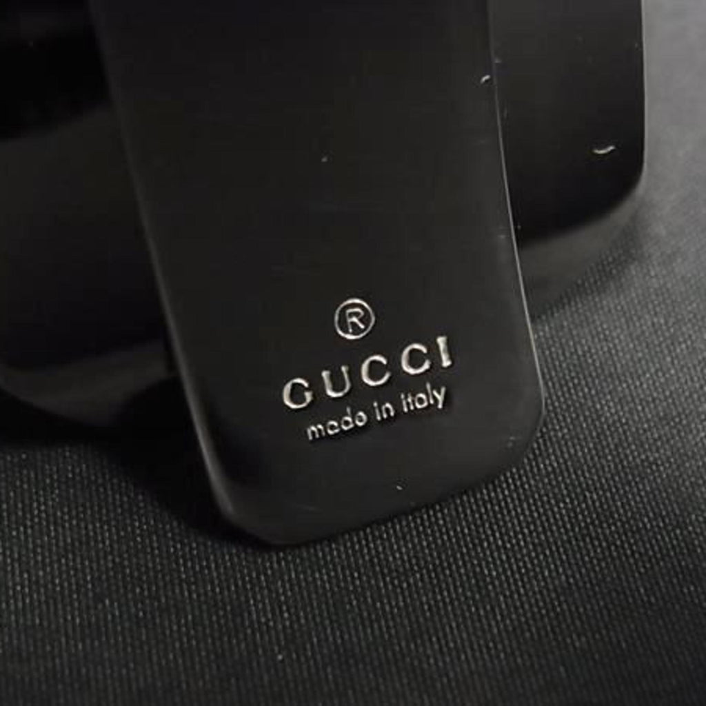 Gucci Silver Brown Leather Metal Money Clip (Pre-Owned)