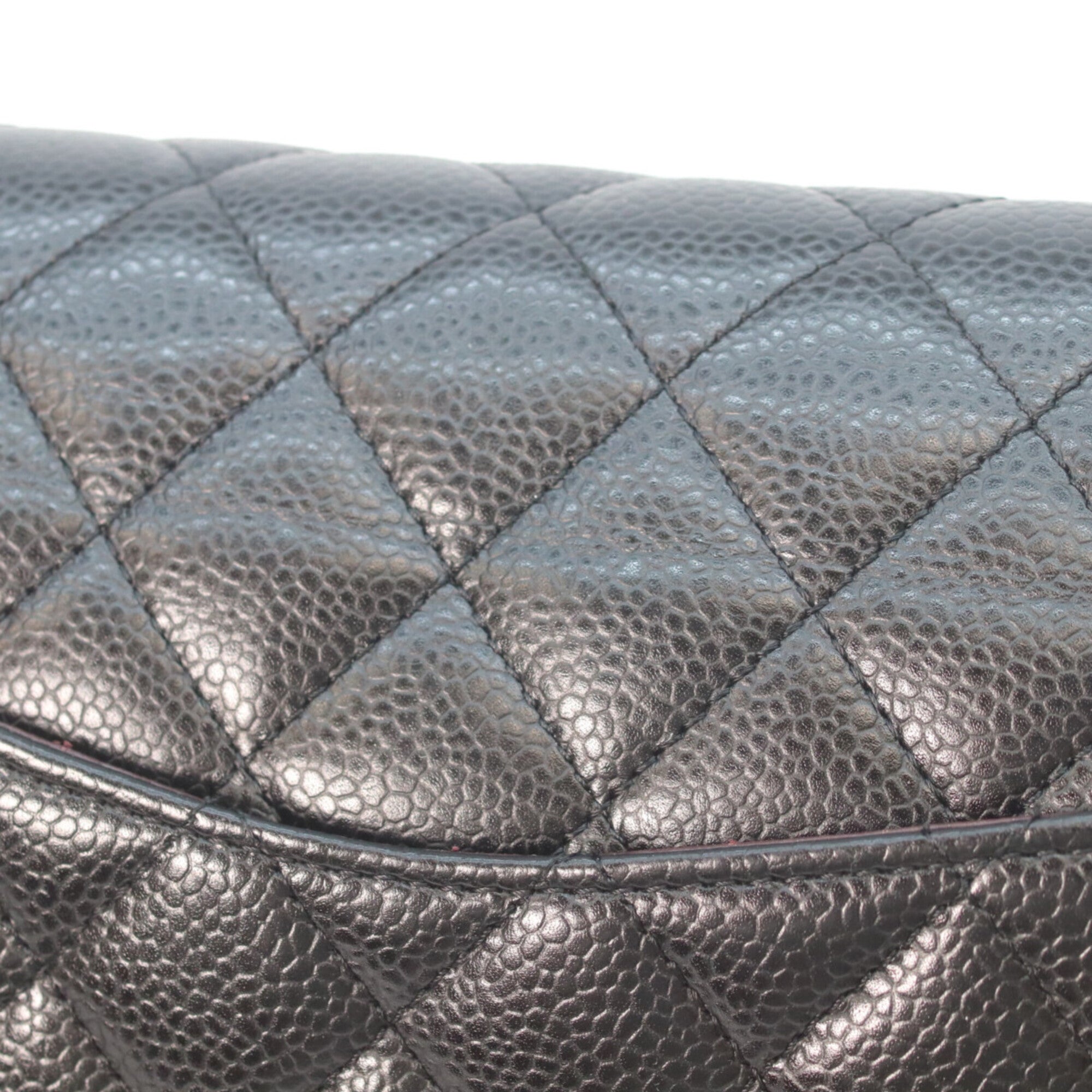 Chanel Matelasse Black Grained Calfskin Shoulder Bag