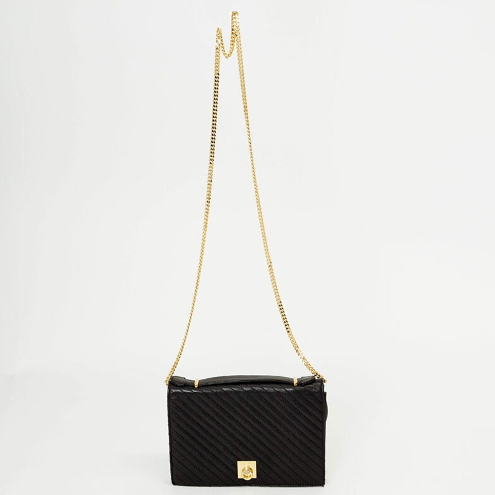 Celine Black Leather Shoulder Bag