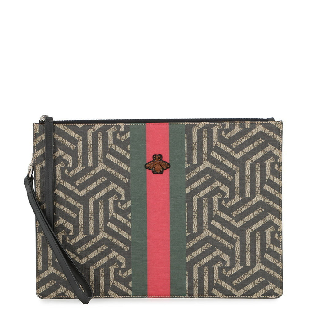 Gucci Black Multi-Color Leather Clutch Bag Handbag Pouch (Pre-Owned)