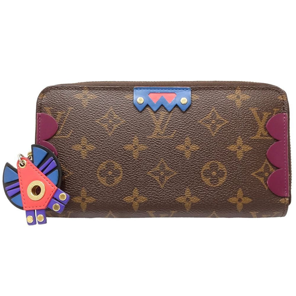 Louis Vuitton Brown Magenta Canvas Long Wallet