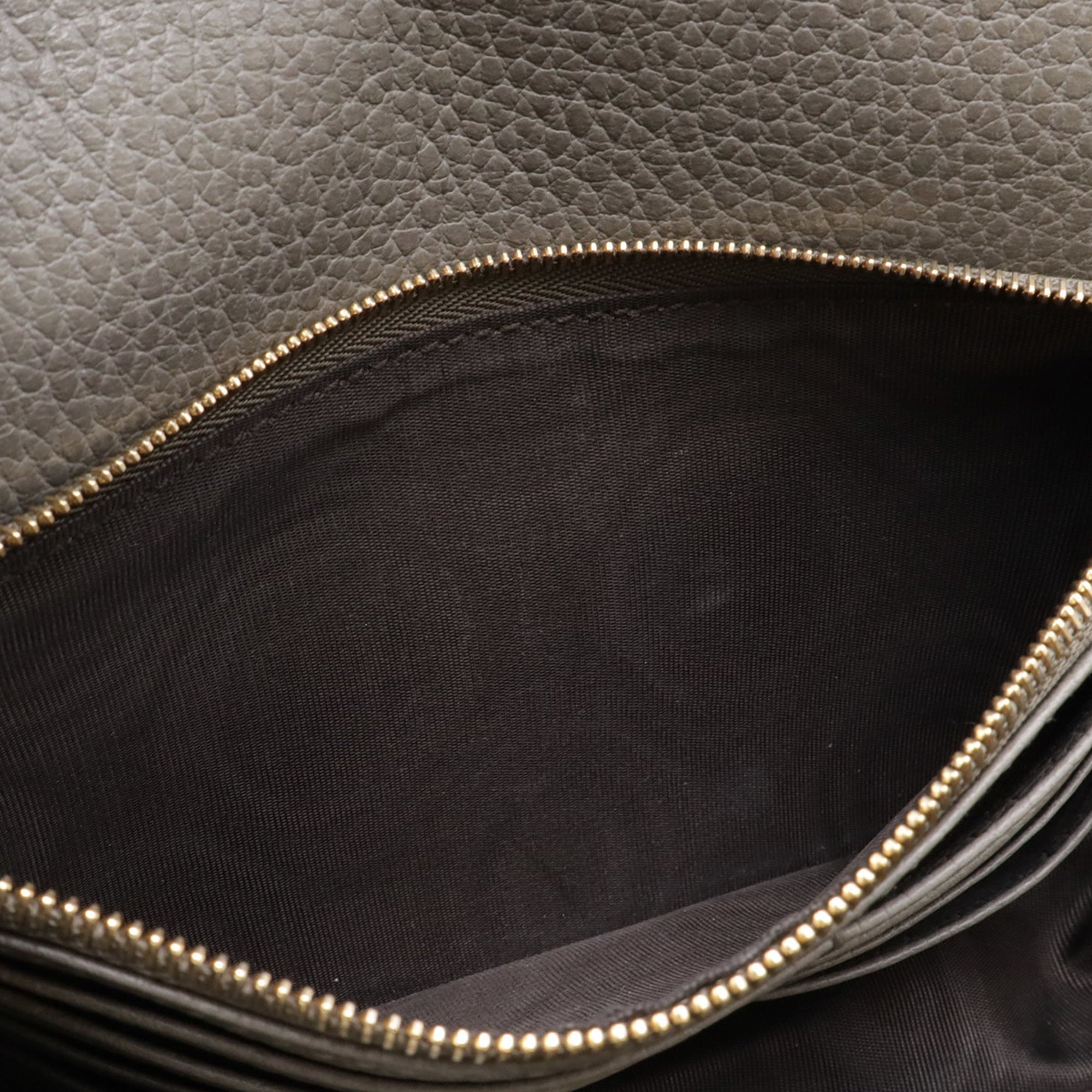 Gucci Gray Leather Chain/Shoulder Wallet (Pre-Owned)