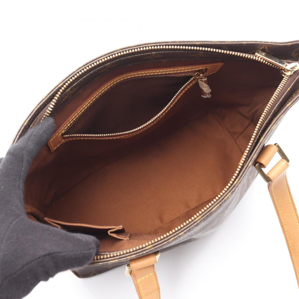 Louis Vuitton Brown Coated Canvas Leather Handbag Shoulder Bag