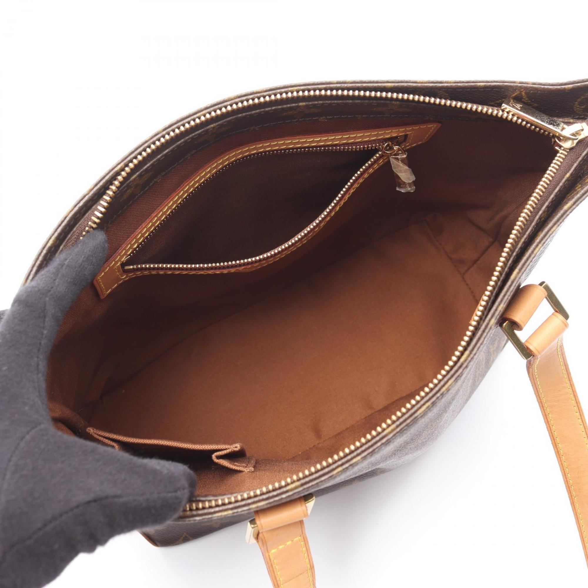 Louis Vuitton Brown Coated Canvas Leather Handbag Shoulder Bag