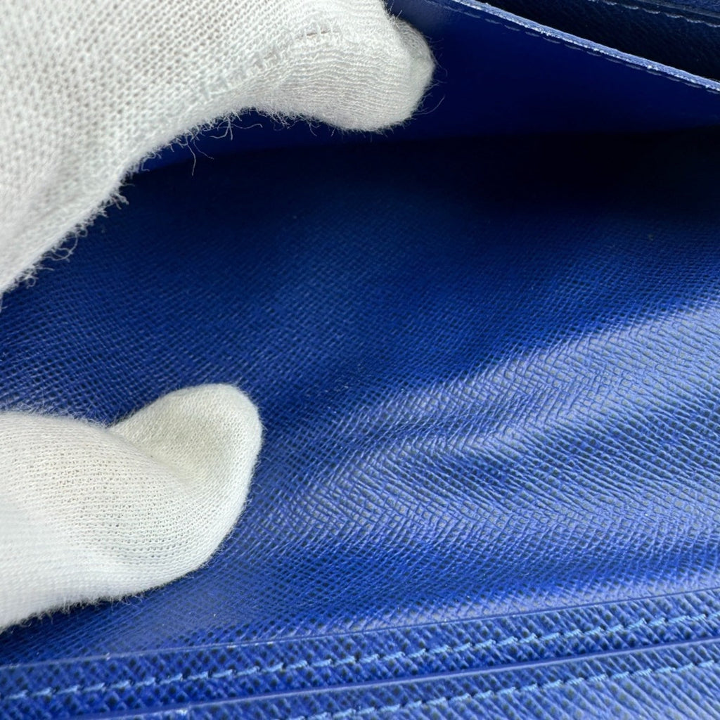 Louis Vuitton Blue Taigarama Leather Long Wallet