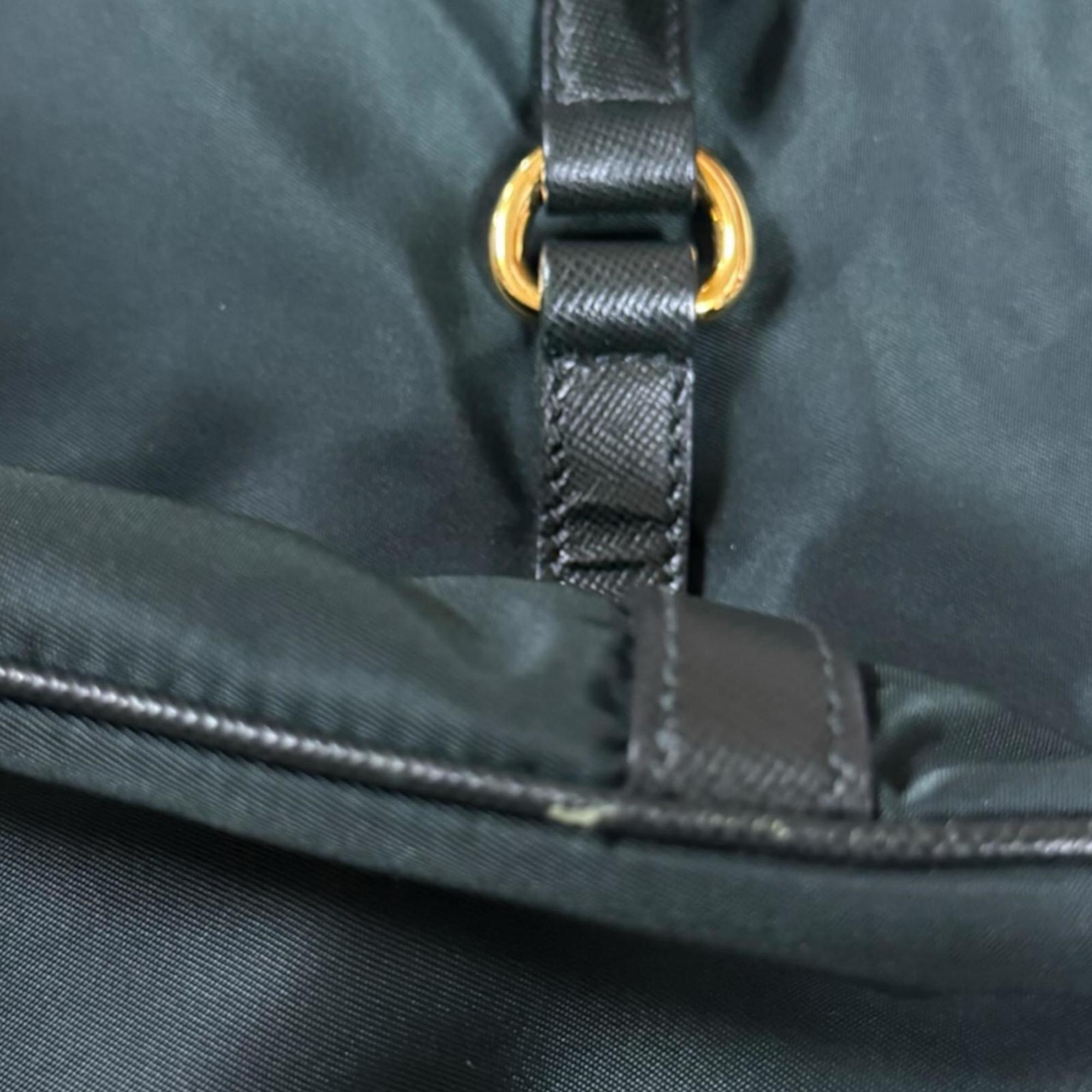 Prada Green Nylon Shoulder Bag