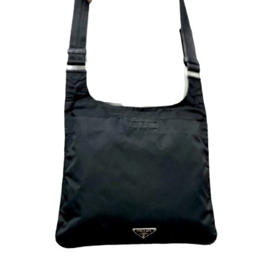 Prada Black Nylon Leather Shoulder Bag