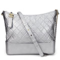Chanel Metallic Silver Leather Shoulder Bag