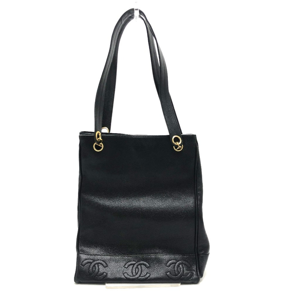 Chanel Black Leather Tote Bag