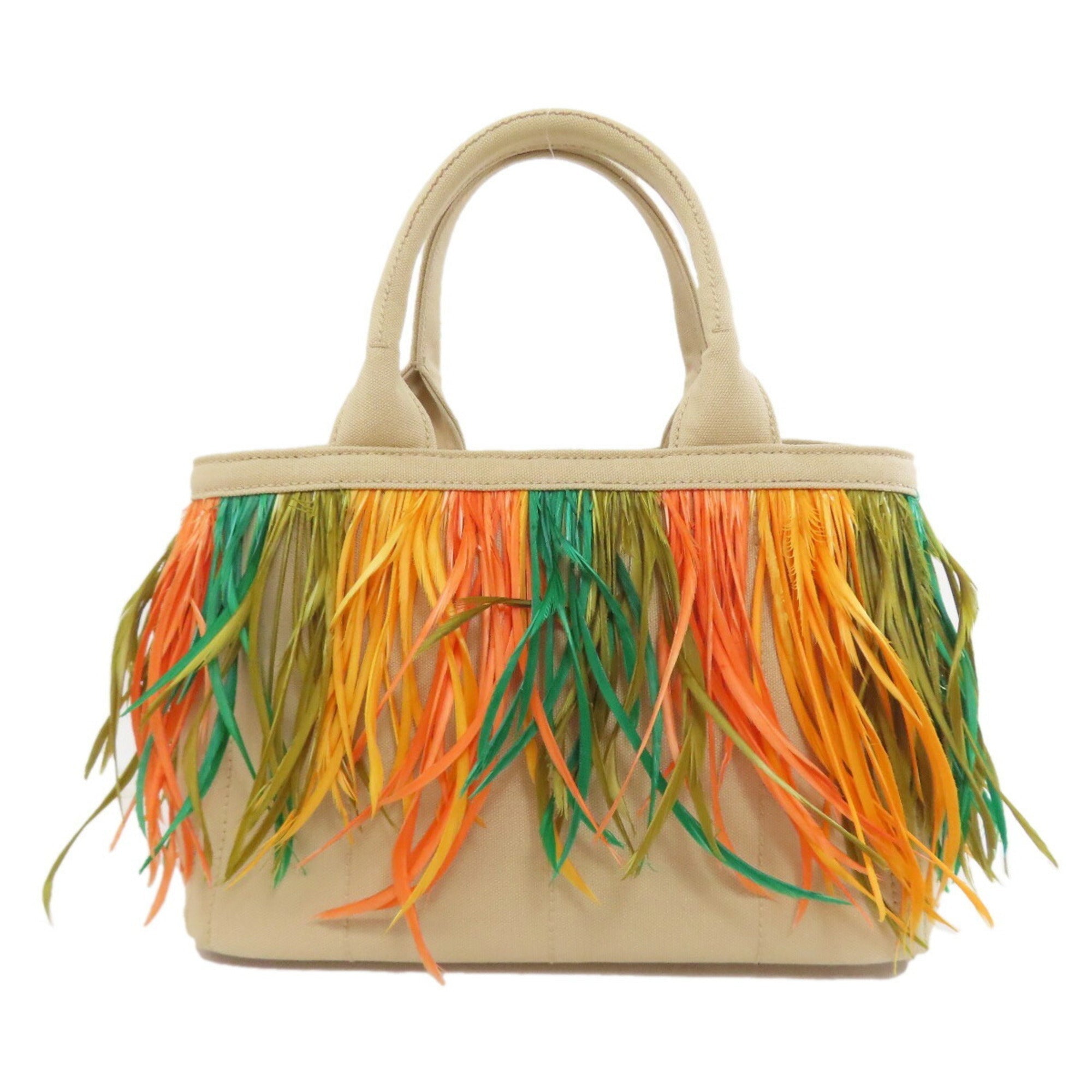 Prada Beige Canvas Handbag