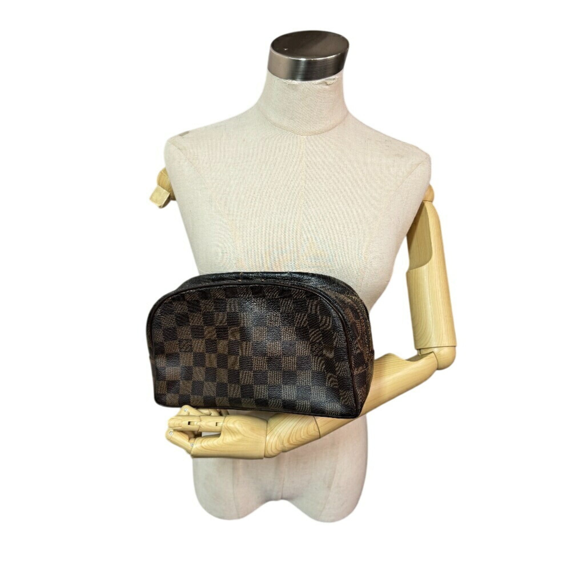 Louis Vuitton Damier Brown Leather Clutch Bag