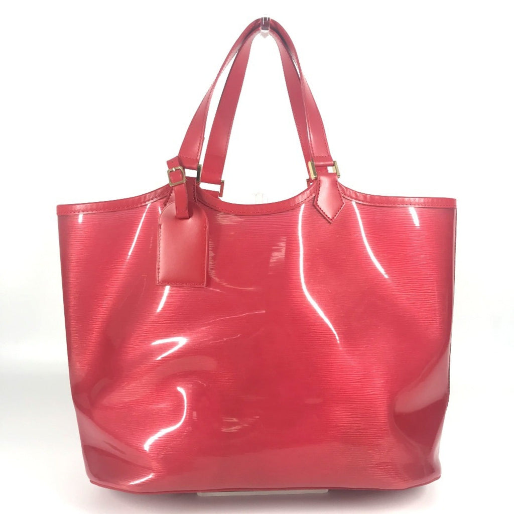 Louis Vuitton Red Color Vinyl Leather Handbag Tote Bag