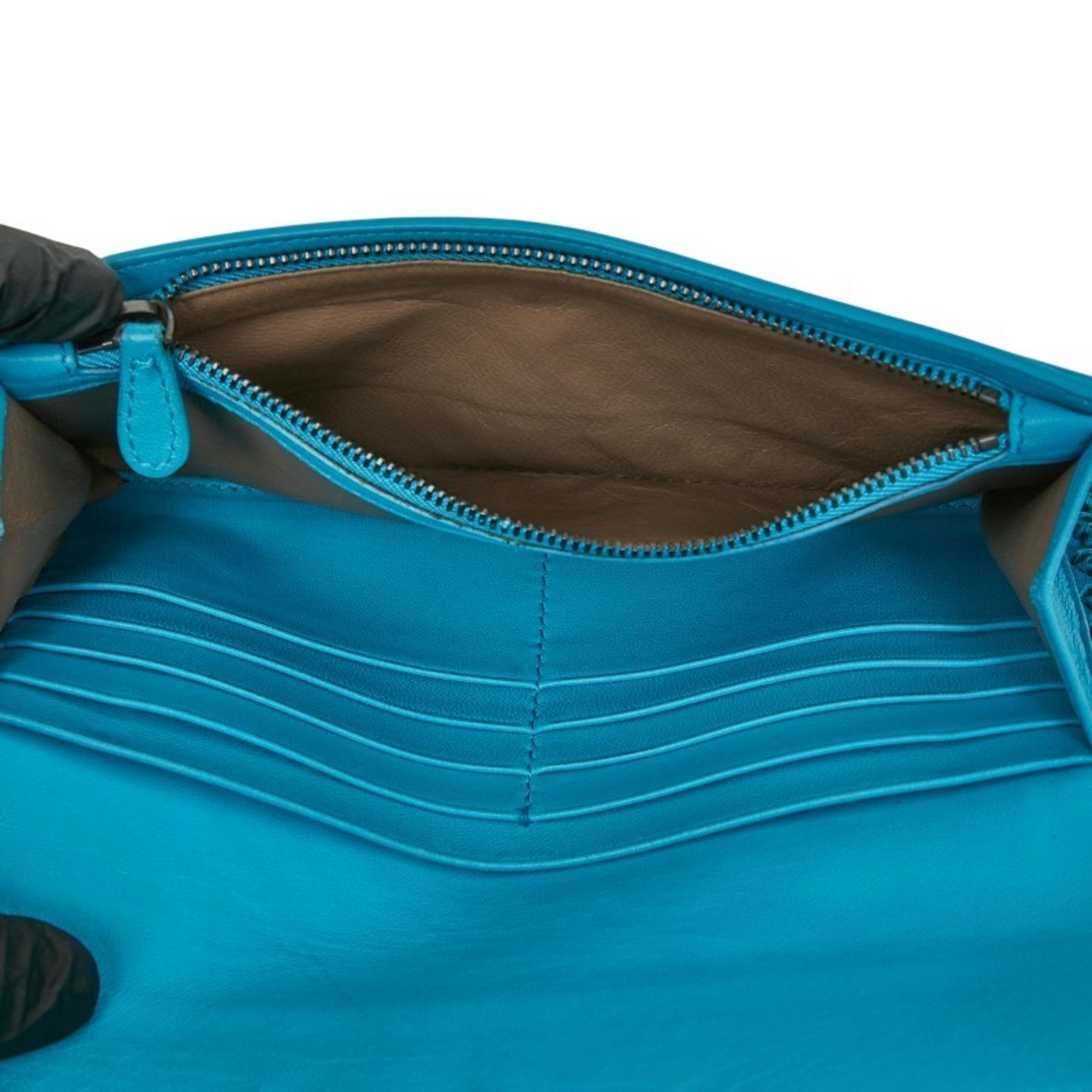 Bottega Veneta Intrecciato Blue Intrecciato Coin Purse/Coin Case