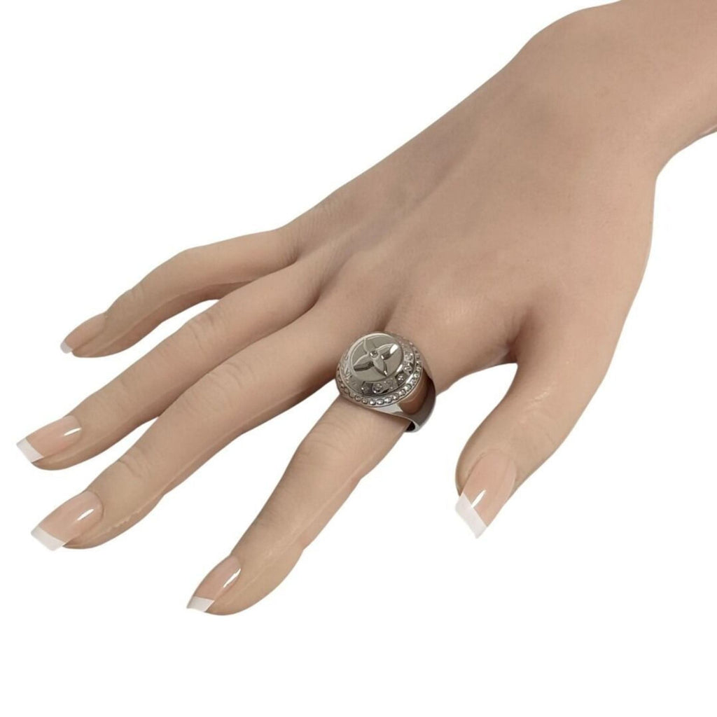 Louis Vuitton Metal Rhinestone Band Ring