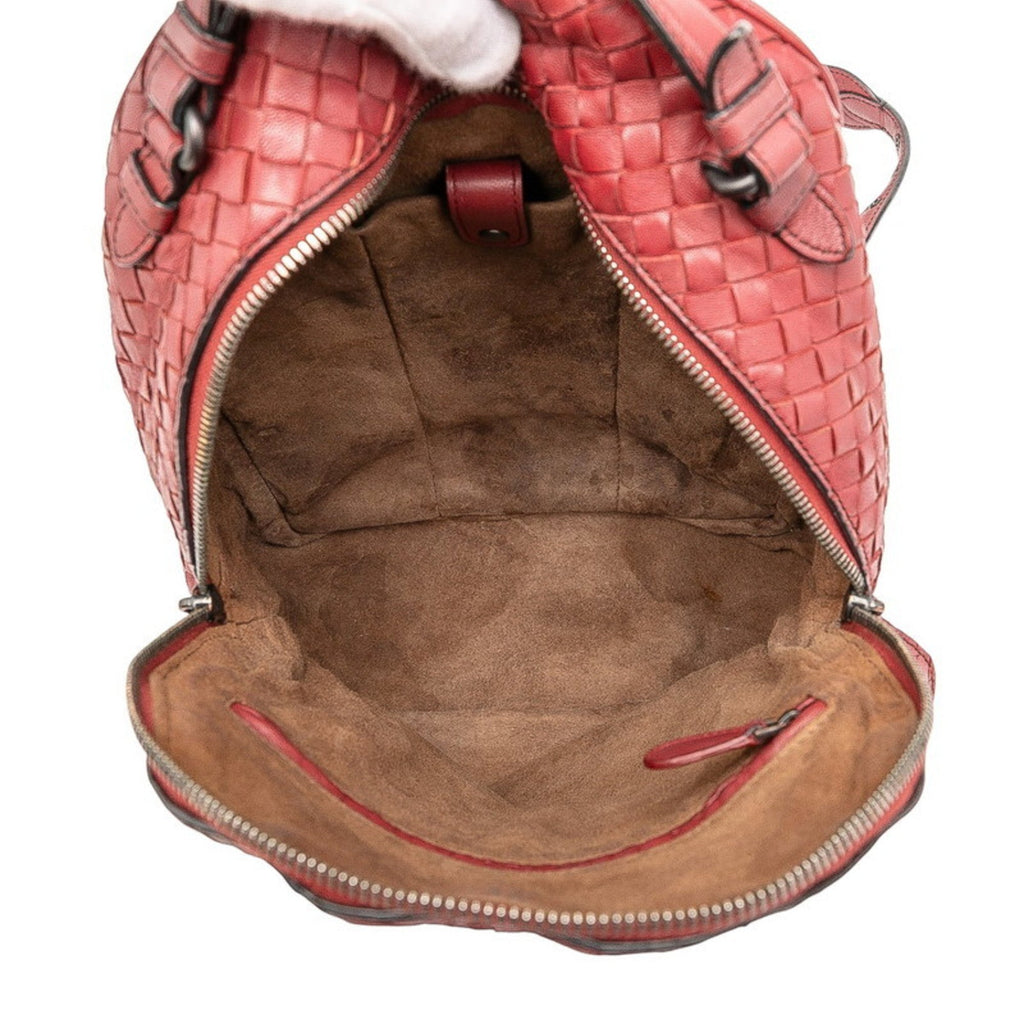 Bottega Veneta Red Color Wine Leather Backpack