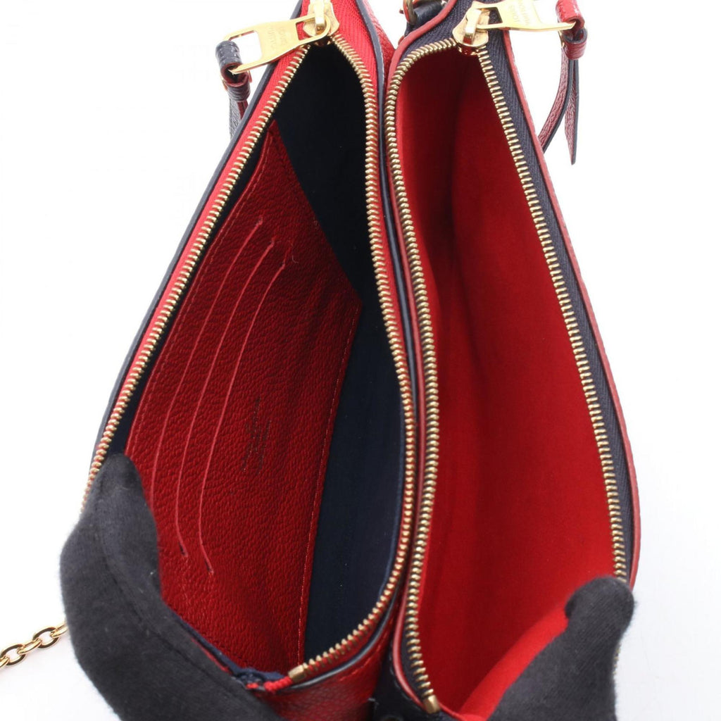 Louis Vuitton Monogram Empreinte Marine Rouge Navy Red Color Monogram Empreinte Pochette Shoulder Bag