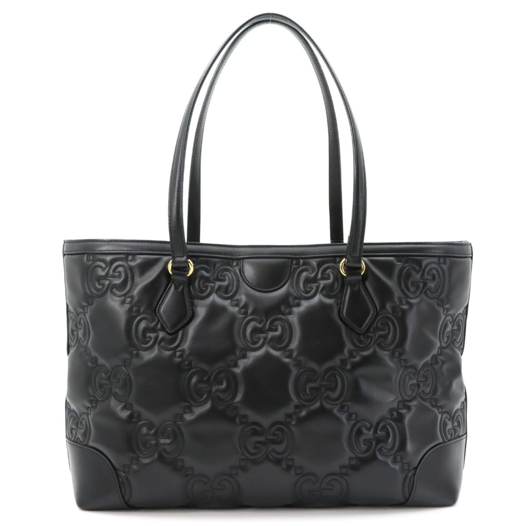Gucci Black Leather Handbag Tote Bag (Pre-Owned)