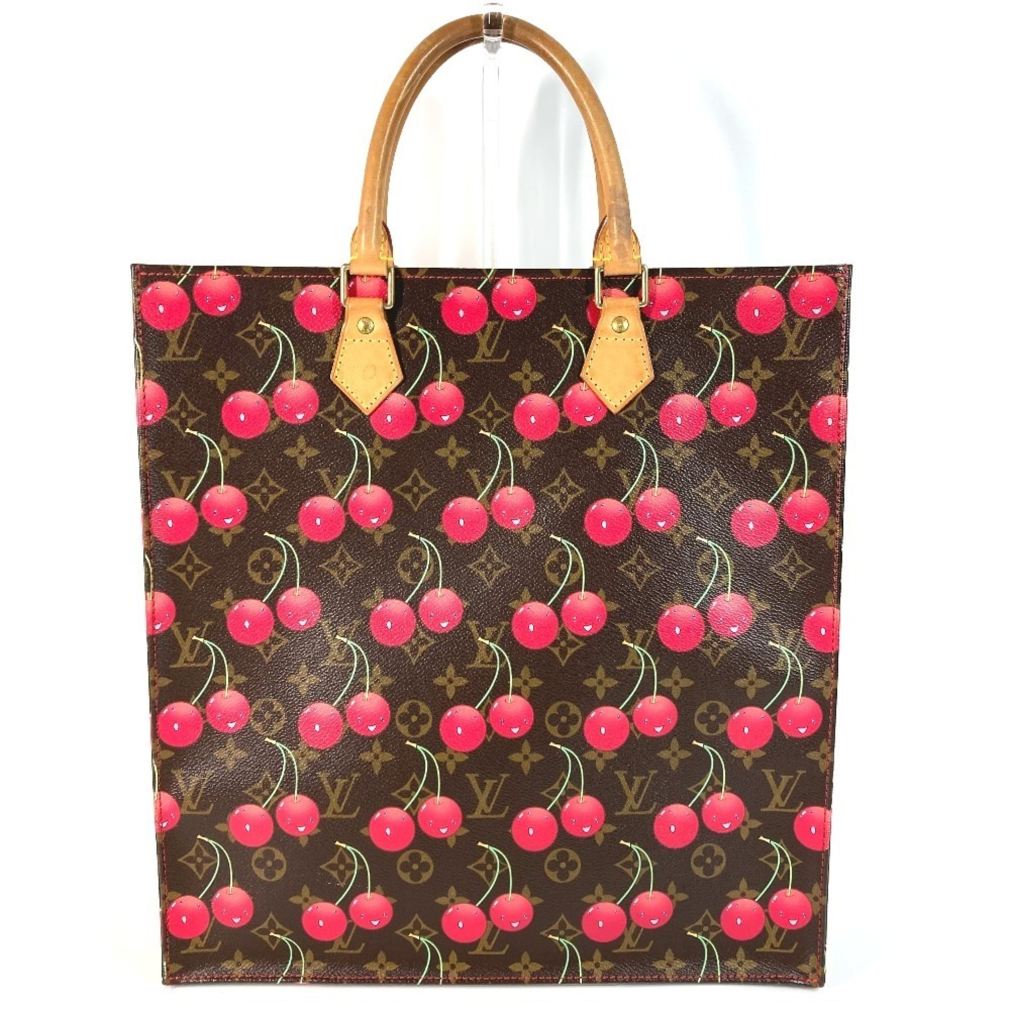 Louis Vuitton Brown Monogram Cherry Red Color Monogram Leather Shoulder Bag Tote Bag