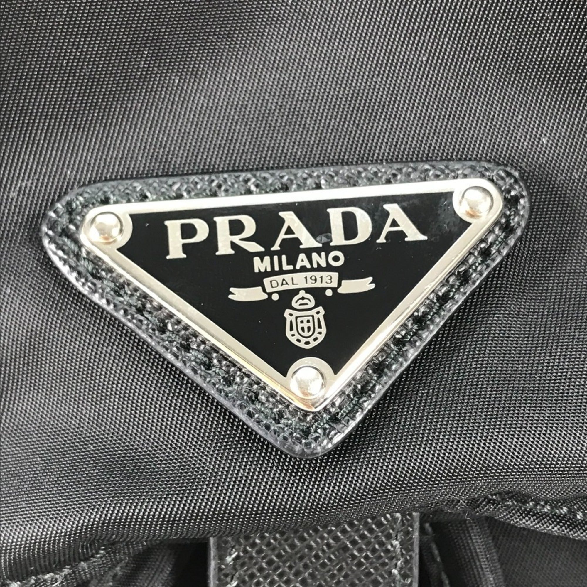 Prada Black Nylon Leather Backpack