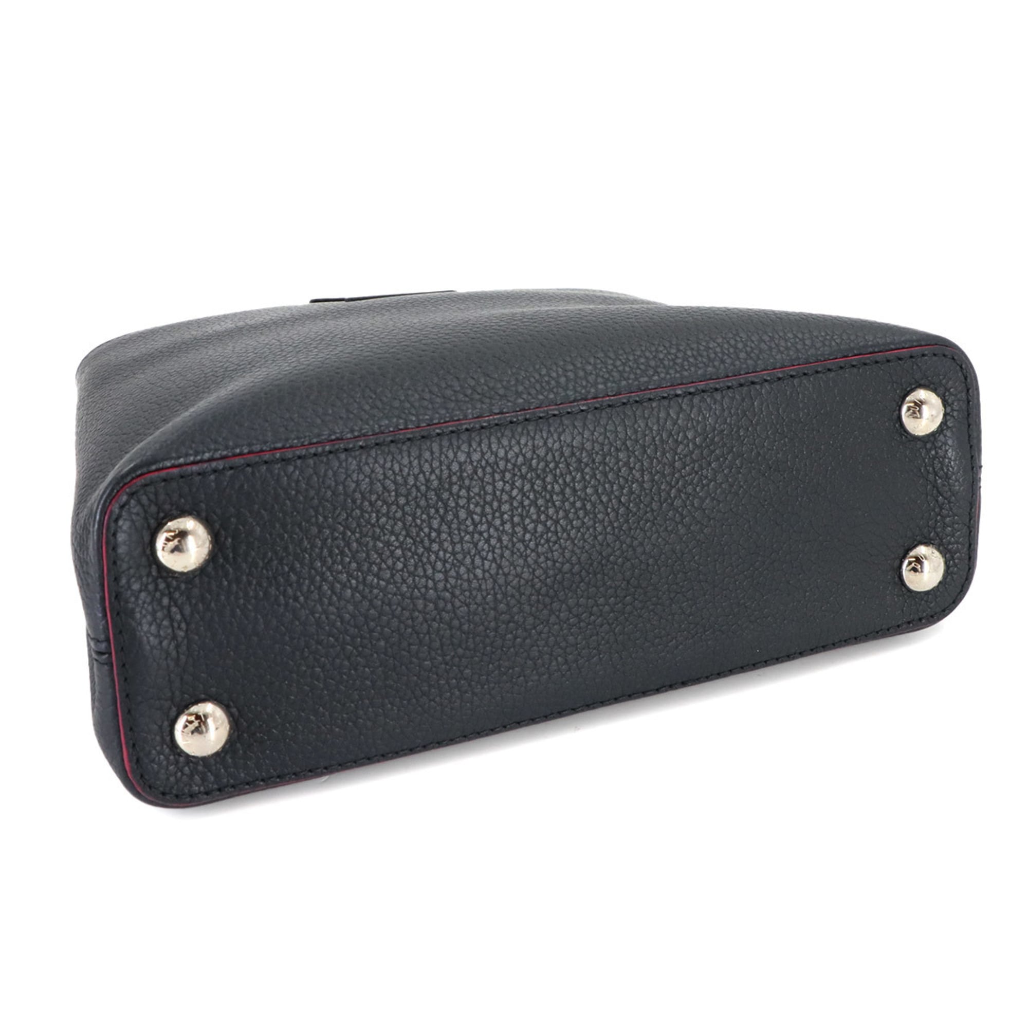 Louis Vuitton Navy Leather Handbag Shoulder Bag