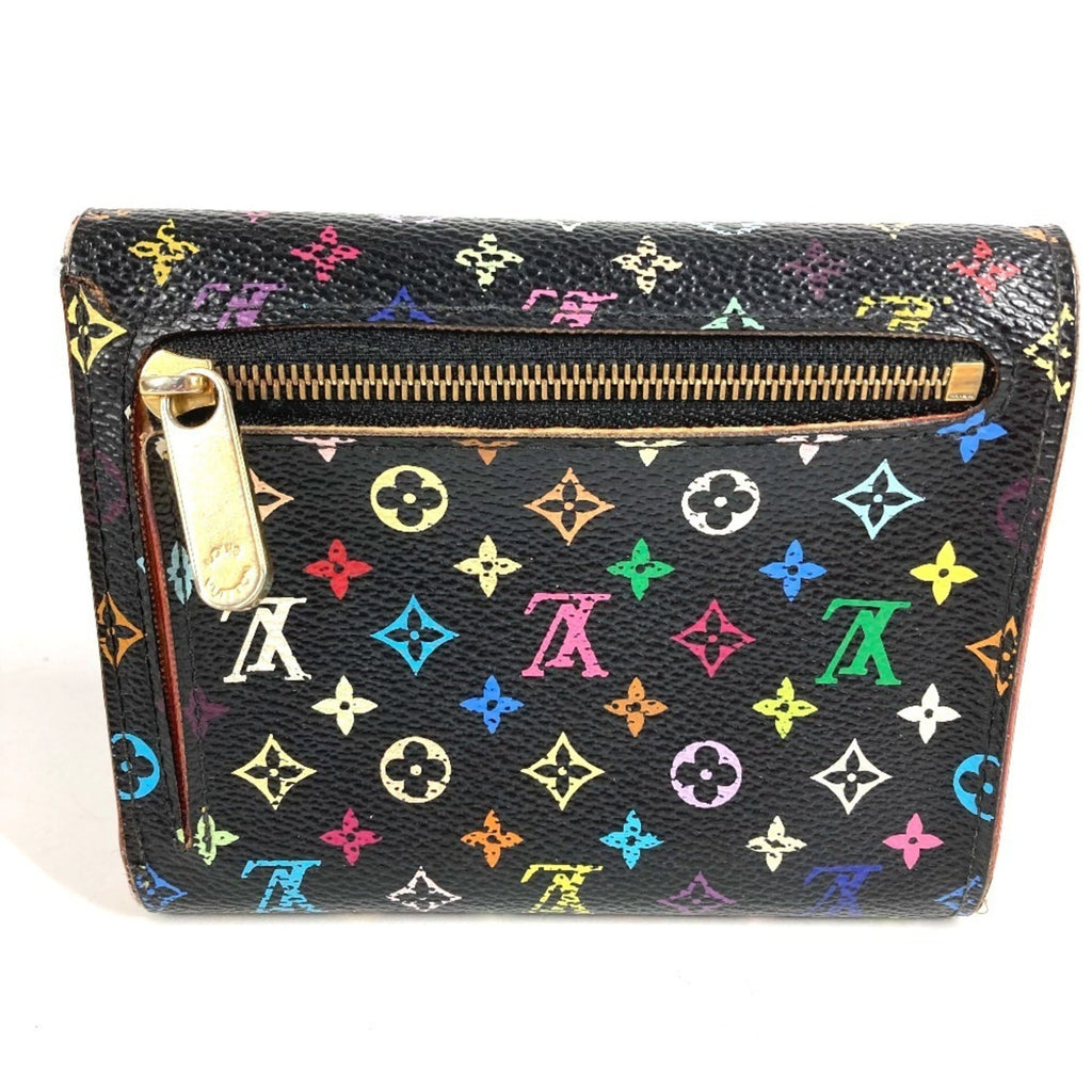 Louis Vuitton Black Multi-Color Noir Monogram Multicolore Canvas Wallet (Tri-Fold)