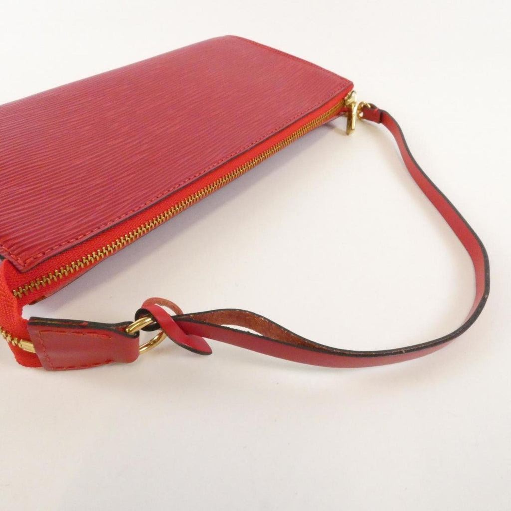 Louis Vuitton Red Color Leather Pochette Pouch