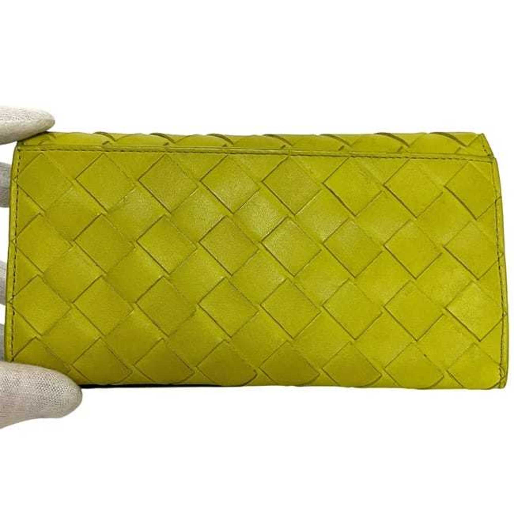 Bottega Veneta Yellow Leather Long Wallet (Bi-Fold)