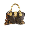 Louis Vuitton Marron Coated Canvas Leather Handbag
