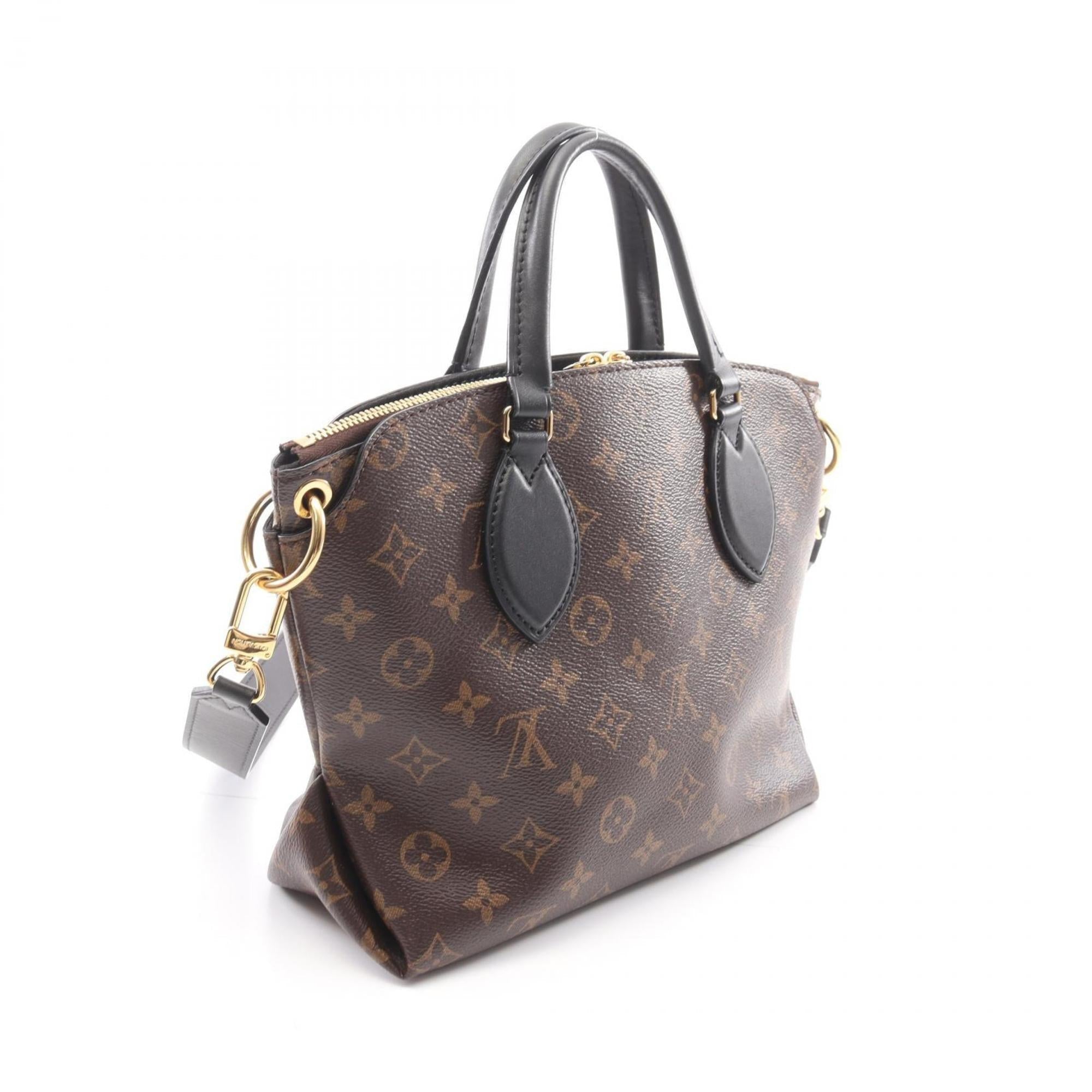 Louis Vuitton Black Brown Noir Pvc Coated Canvas Leather Tote Bag