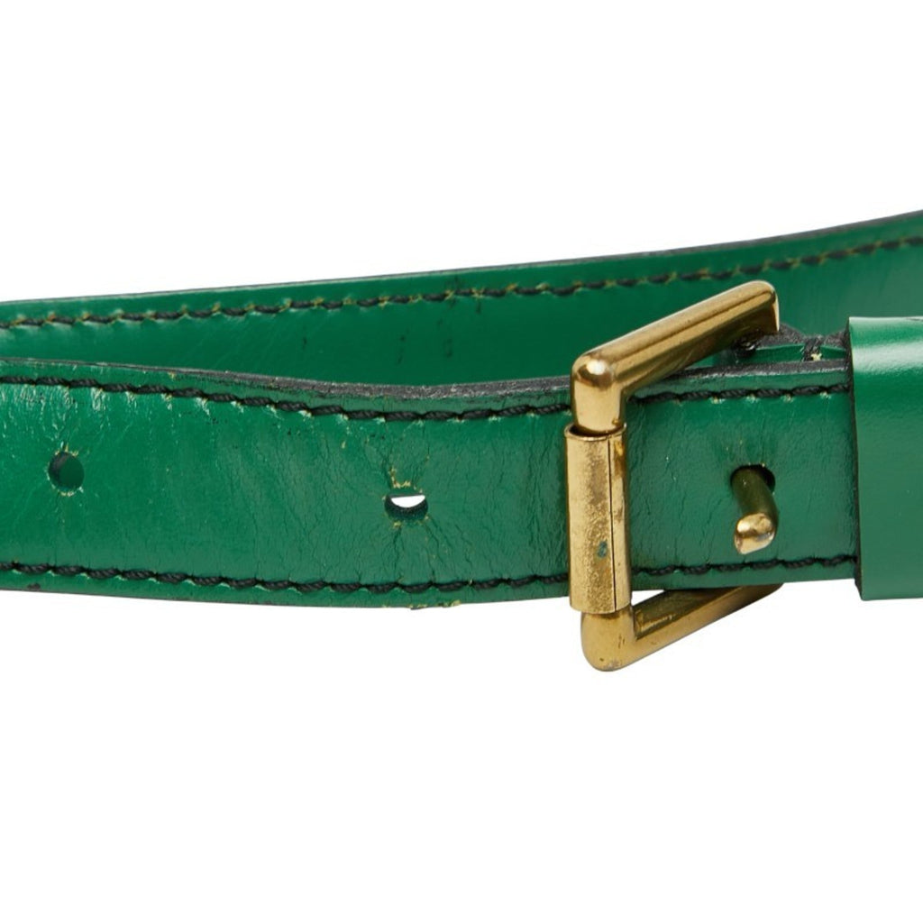 Louis Vuitton Borneo Green Leather Shoulder Bag