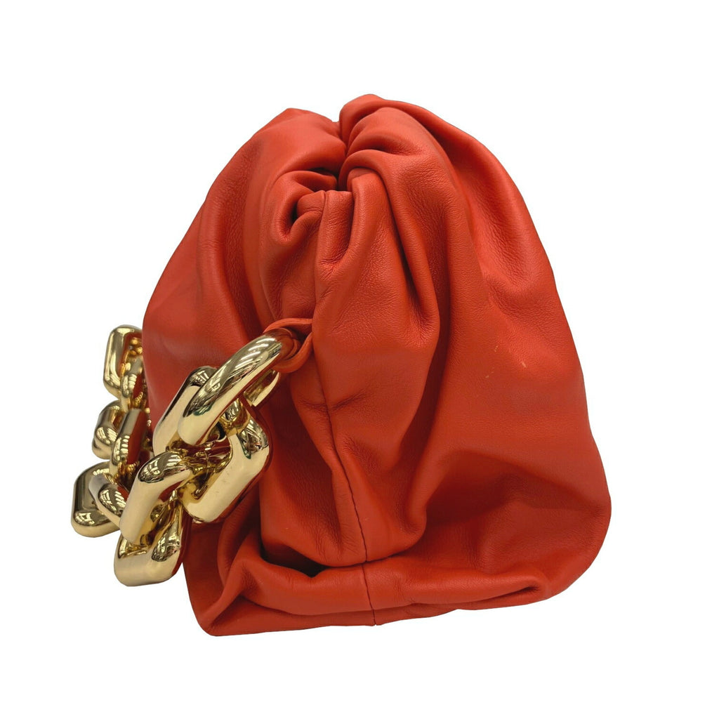 Bottega Veneta Orange Leather Clutch Bag