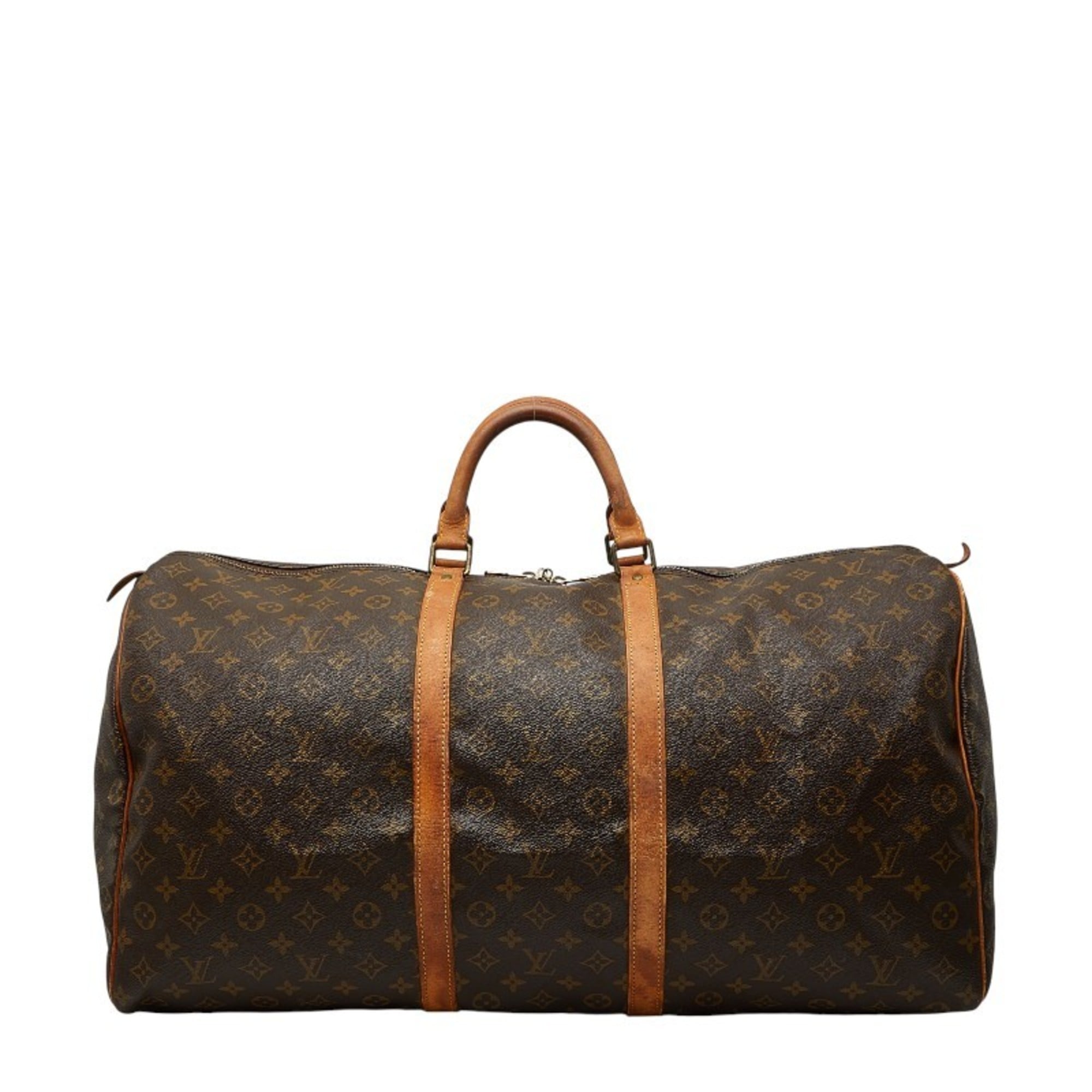 Louis Vuitton Brown Pvc Leather Boston Bag