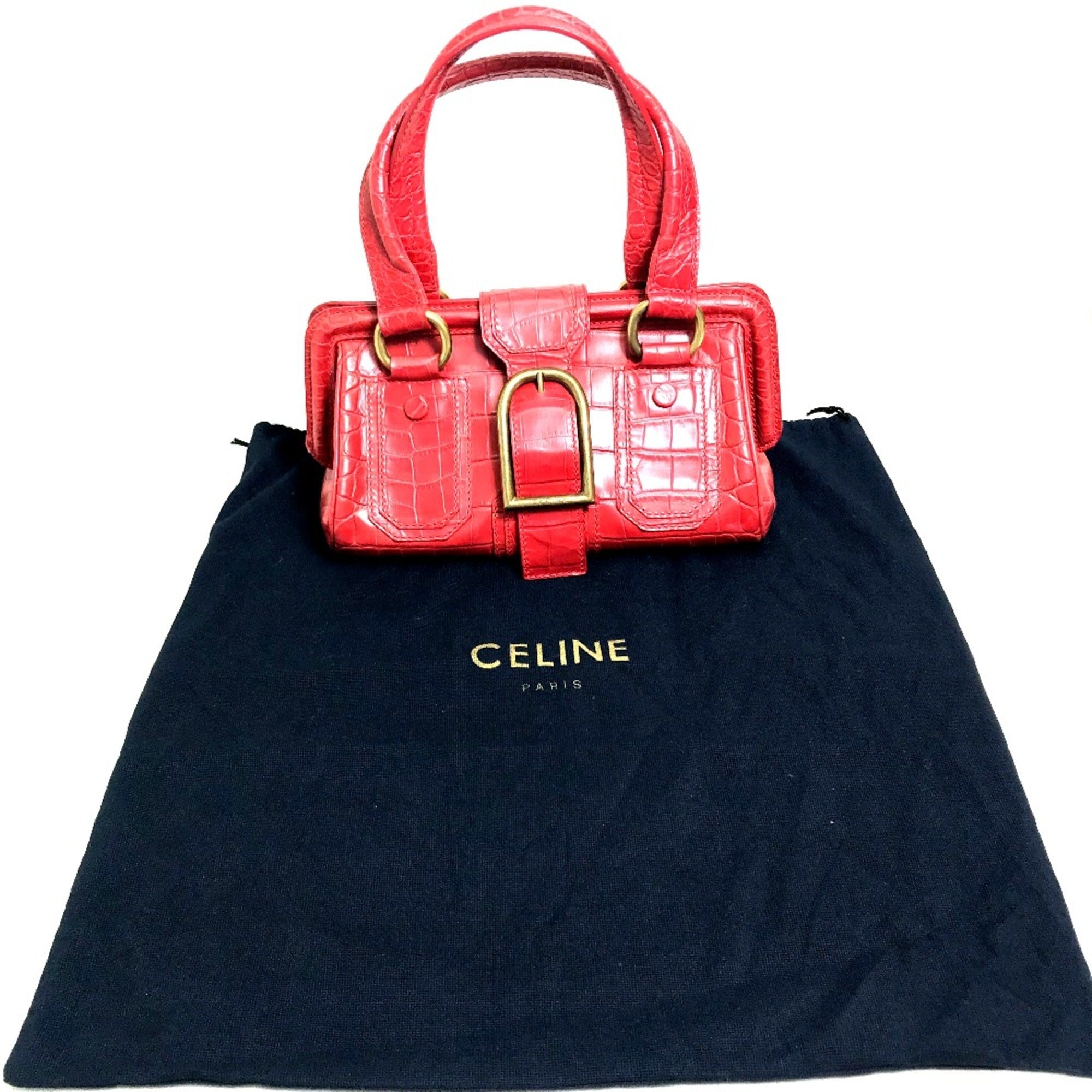Celine Red Leather Handbag