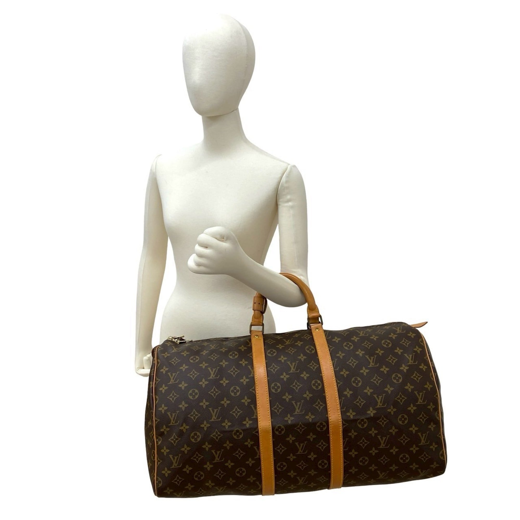Louis Vuitton Brown Leather Pvc Boston Bag