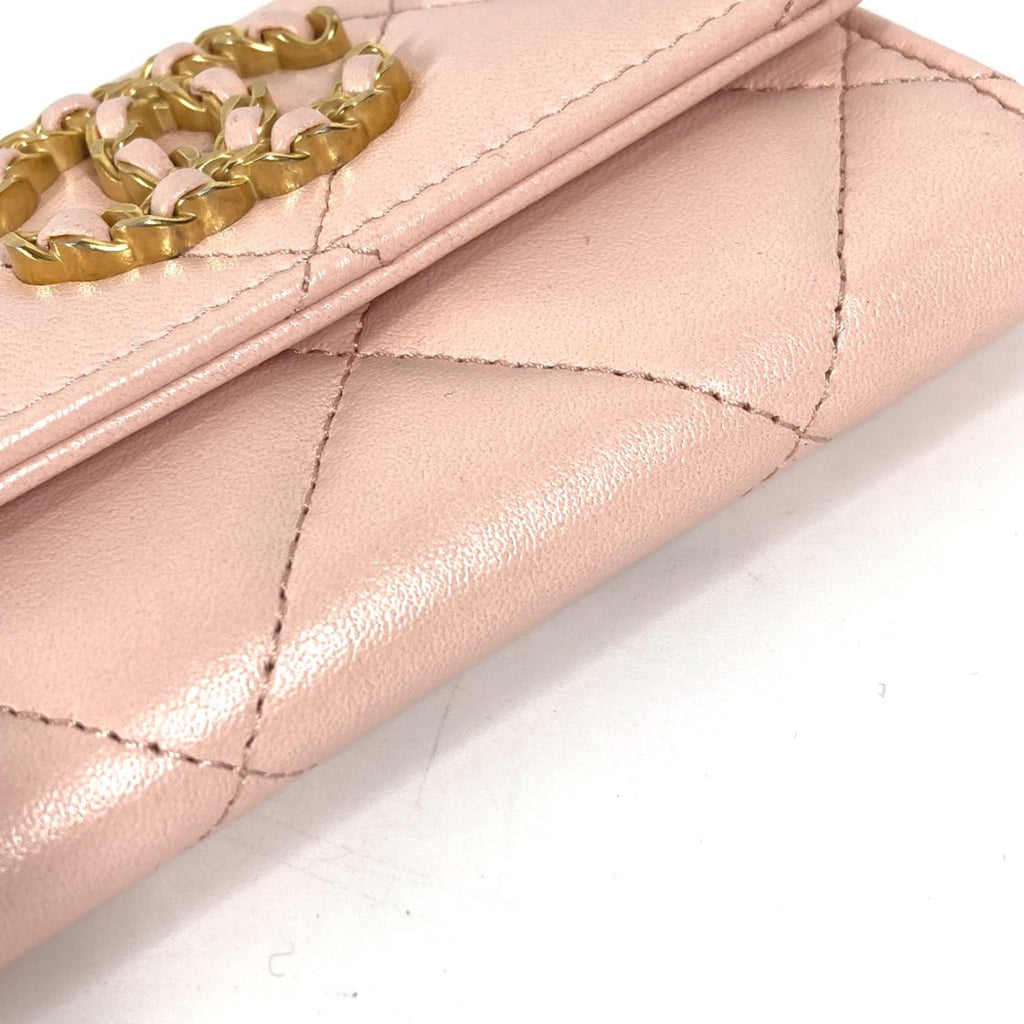 Chanel Pink Leather Coin Purse/Coin Case